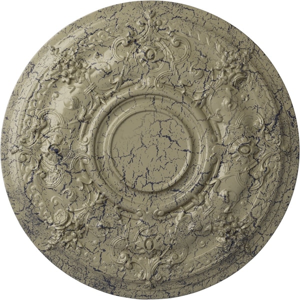 Ekena Millwork Darnay Ceiling Medallion (Fits Canopies up to 7 1/4"), 29 1/4"OD x 2"P, Castle Stone Crackle CM29DACSC - main